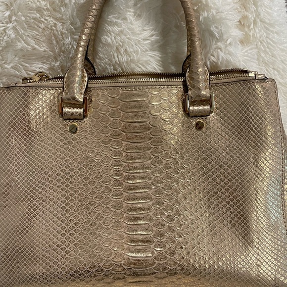 Michael Kors Gold Satchel with Signature Charm - Picture 4 of 12